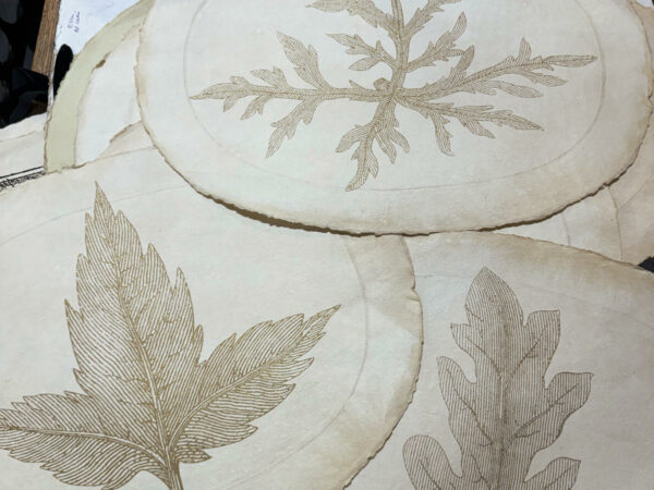 6 sets de table imprimés "Feuilles"